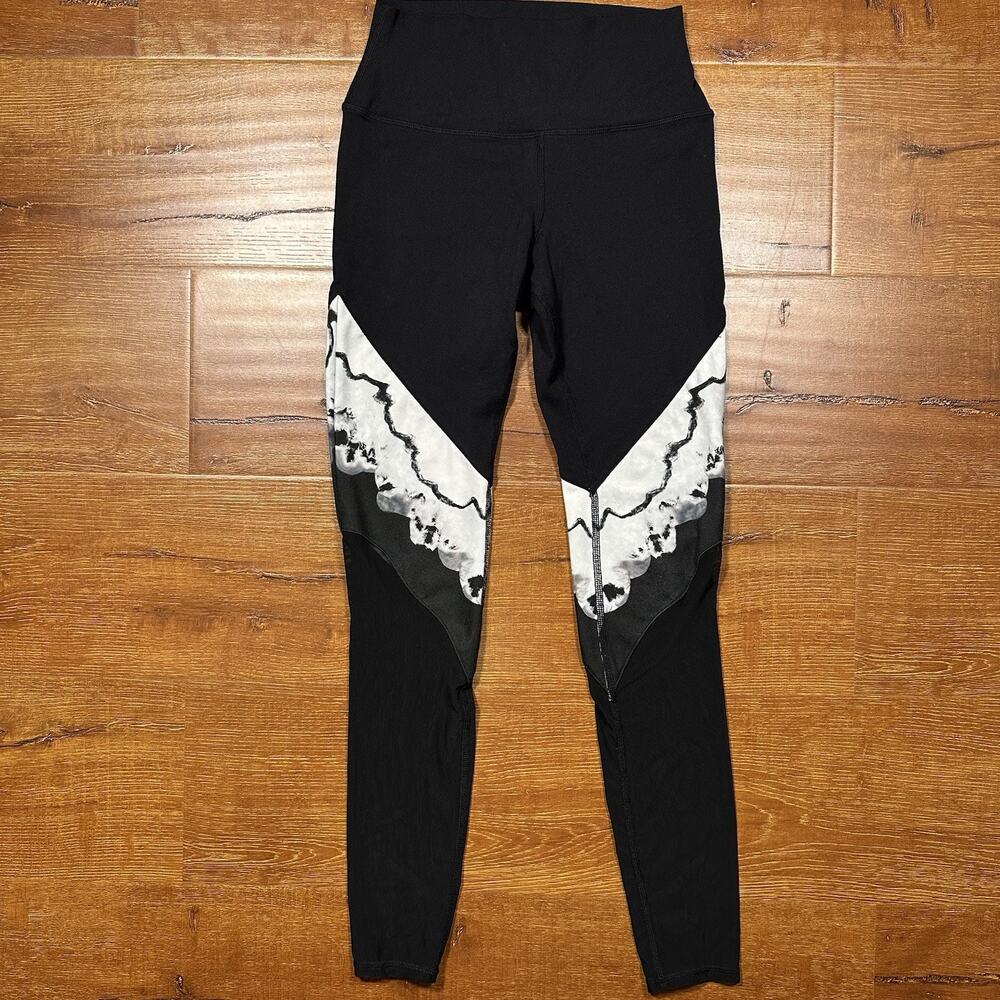 Alo High Waist Mesh Leggings Womens S Black Ankle Activewear Yoga Running Gym